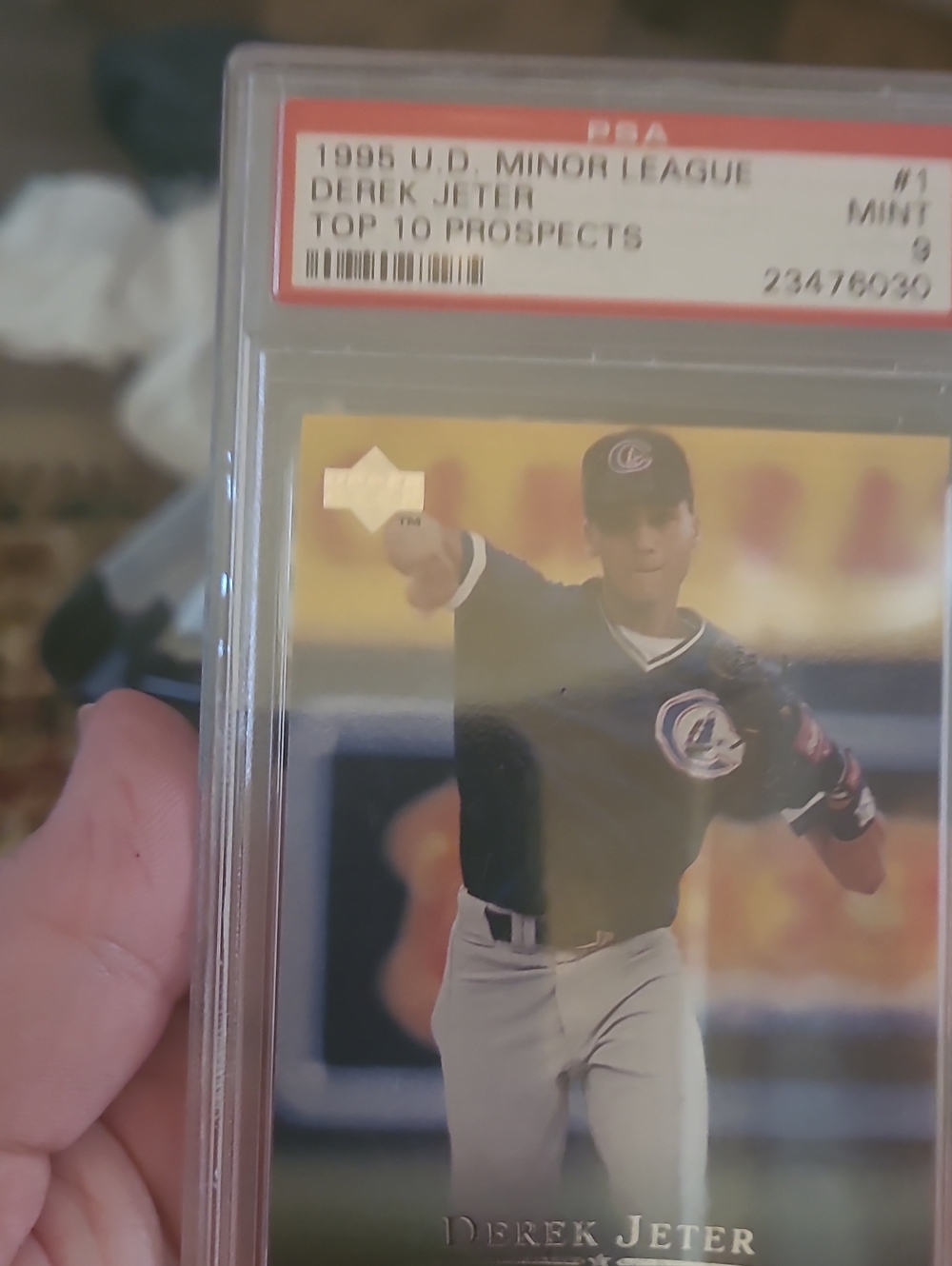 Topps Derek Jeter Baseball Card in Clear Case - Black and White
